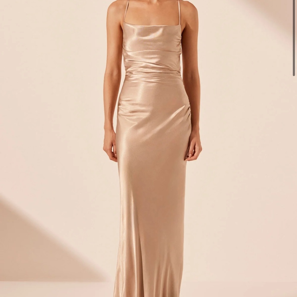 La Lune Lace Back Maxi Dress - Gold